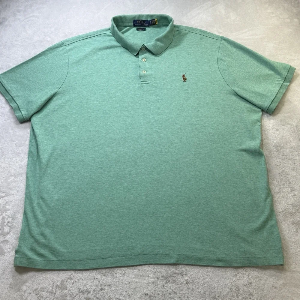 Polo Ralph Lauren Classic Fit Polo Shirt XL Green Heather Big Pony Golf Cotton